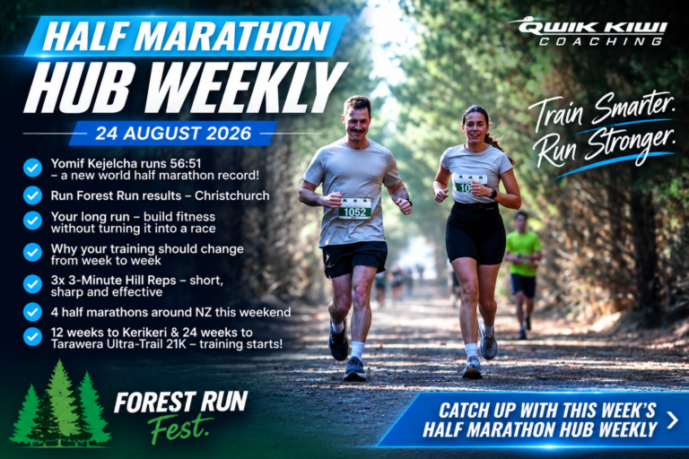 Half Marathon Hub Weekly 24 August 2026 featuring Forest Run Fest results and Yomif Kejelcha world half marathon record