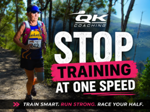 Half marathon runner training at different running intensities