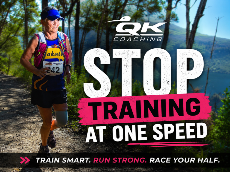 Half marathon runner training at different running intensities