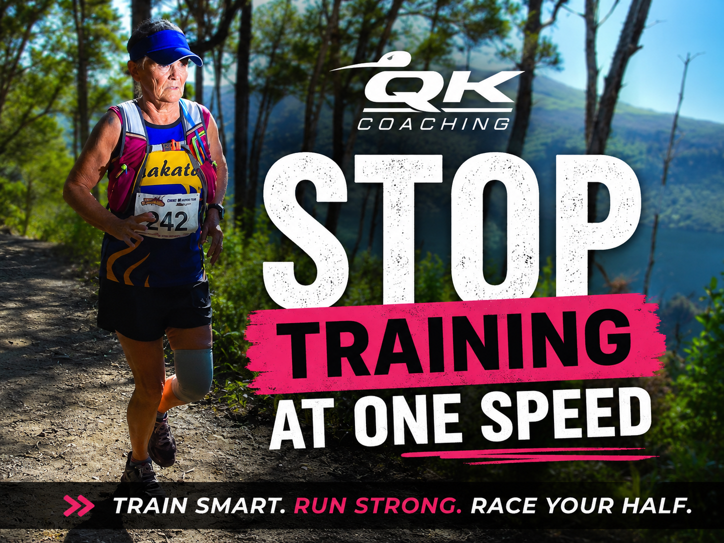Half marathon runner training at different running intensities
